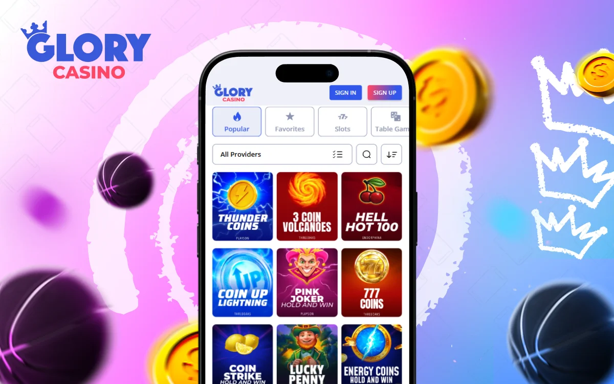 glory casino app features